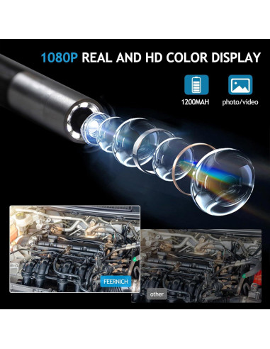 Endoscopio Articulado Bidireccional 1080P FEERNICH 5.5mm IP67