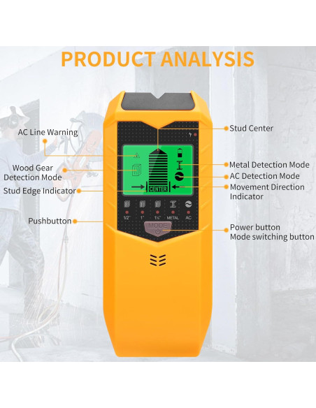 Buscador de Pared ZEMBSOYA 5 en 1 con Pantalla LCD