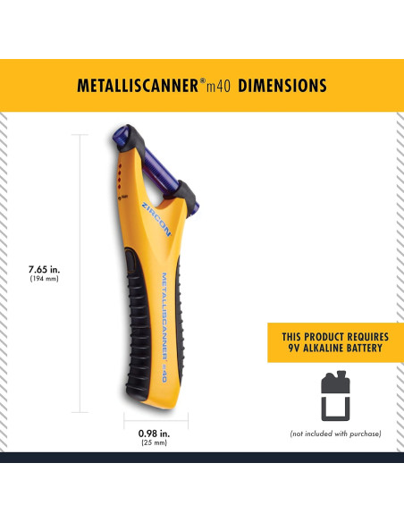 Detector de Metales Mano Zircon MetalliScanner m40 LED IP54
