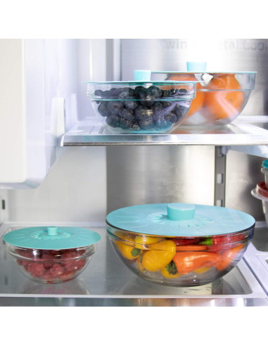 Juego de 6 Tapas de Silicona Teal Perfecto y Simple 12.7 a 30.5 cm