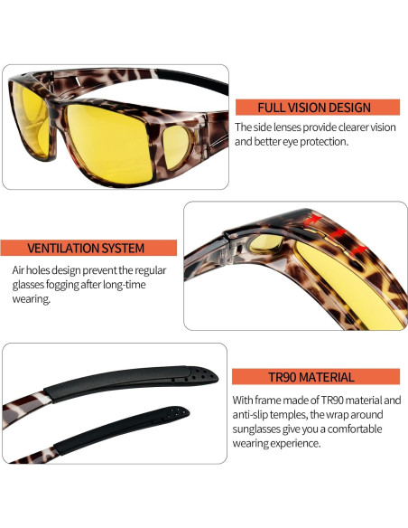 Gafas KANASTAL Ajustables UV400 para Conducir de Noche