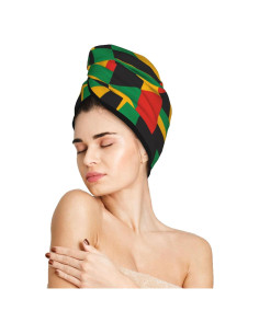 Toalla para el Cabello de Microfibra famliihw Geometría Abstracta 64x26 cm