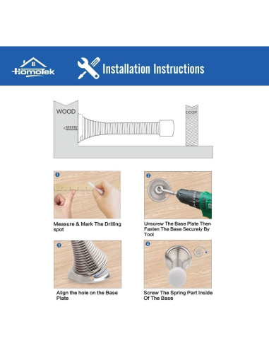Topes de Puerta Telescópicos HOMOTEK 2 Piezas Brass Antiguo