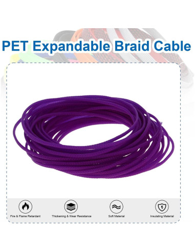 Malla de Cable Trenzada Heyiarbeit 10m Morado 3mm PET