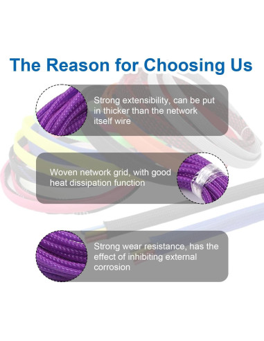 Malla de Cable Trenzada Heyiarbeit 10m Morado 3mm PET