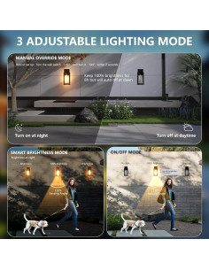 Lámpara de Pared Exterior Kainozoic con Sensor de Movimiento 37cm 2