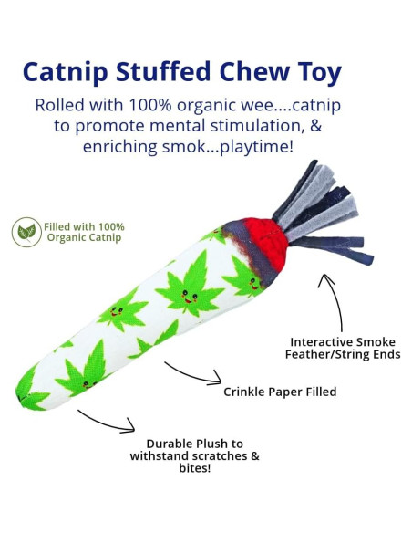 Juguete para Gatos ToyGenics Doobie de Hierba Gatera 21.6 cm