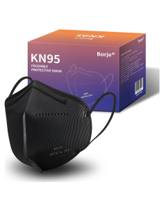 Mascarillas KN95 Borje 50 Pcs Negra 5 Capas Desechables