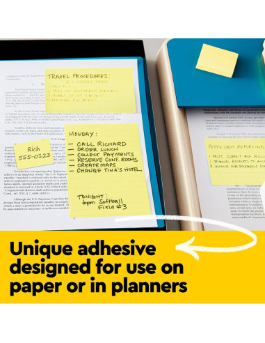 Notas Post-it Amarillo Canario 10.16x15.24 cm 5 Blocs 100 Hojas