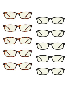 Paquete de 10 Gafas de Lectura Anti Luz Azul 4.0x - Cg103-10