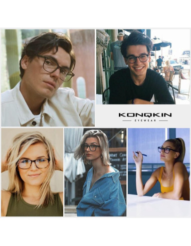 Gafas de luz azul KONQKIN unisex con lente HD y UV400