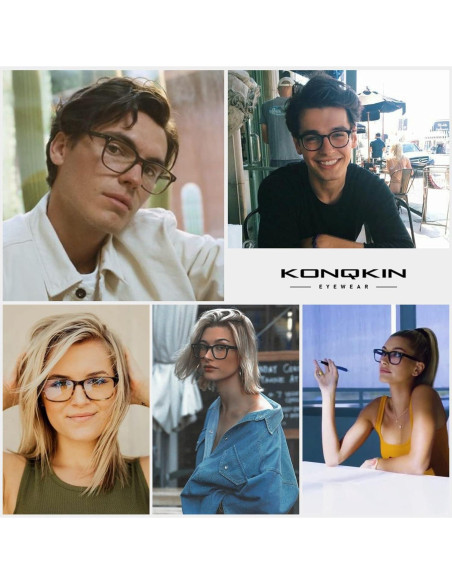 Gafas de luz azul KONQKIN unisex con lente HD y UV400