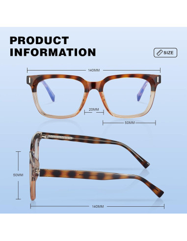 Gafas de luz azul KONQKIN unisex con lente HD y UV400