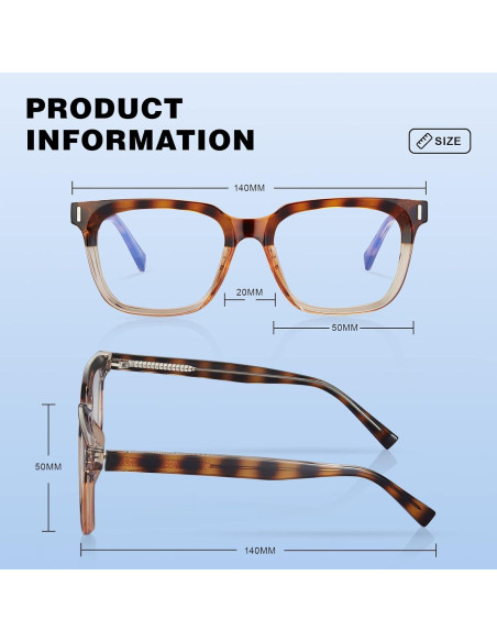 Gafas de luz azul KONQKIN unisex con lente HD y UV400