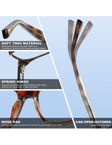 Gafas de luz azul KONQKIN unisex con lente HD y UV400