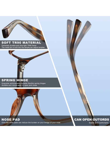 Gafas de luz azul KONQKIN unisex con lente HD y UV400