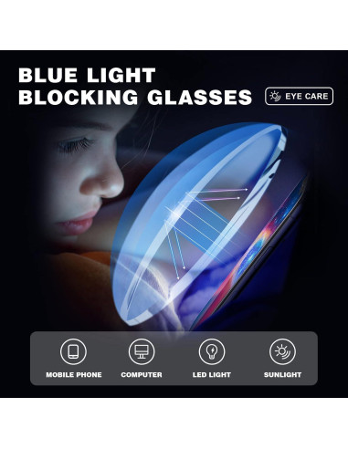 Gafas de luz azul KONQKIN unisex con lente HD y UV400