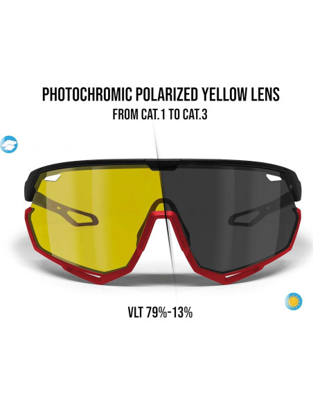 Gafas de Sol Deportivas Bertoni Alpha TR90 Polarizadas Amarillas