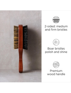 Cepillo Doble Cara Diane para Hombres - Cerda de Jabalí 100% - Suavizante y Desenredante 2