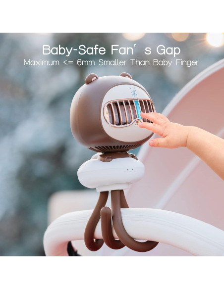 Ventilador Clip On para Bebé KinYiLO F62 Oso 4 Velocidades