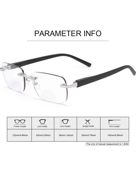 Gafas de lectura bifocales fotocromáticas 2.0x con bisagra de resorte