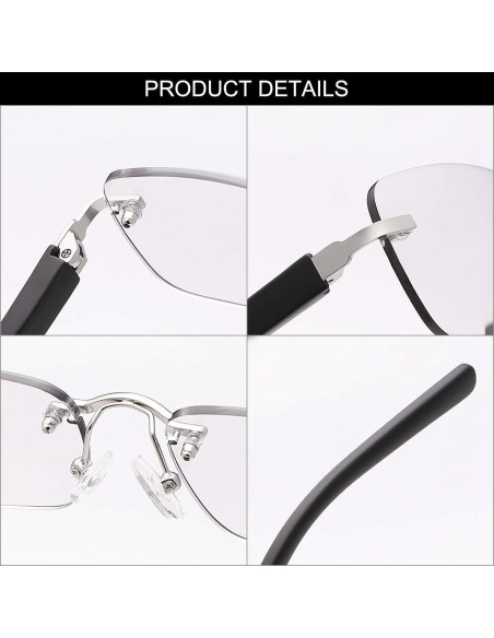 Gafas de lectura bifocales fotocromáticas 2.0x con bisagra de resorte