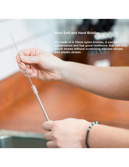 Cepillo Limpiador de Popotes FOLUNUE 33 cm Cerdas Anchas 12 mm