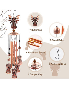 Campana de Viento de Aluminio Ukulork Ángel 85 cm 2
