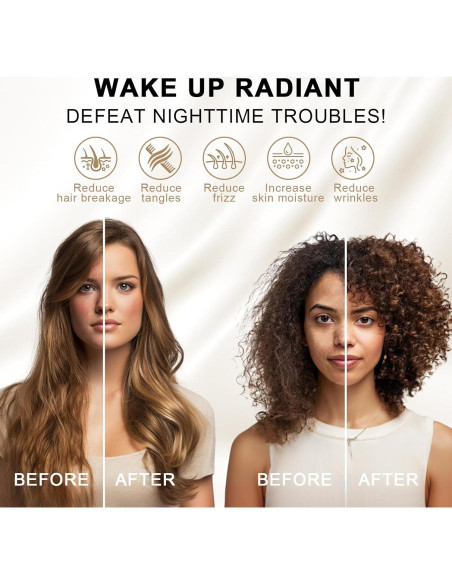 Funda de Almohada de Seda THXSILK 100% Morera 20x66cm Beige