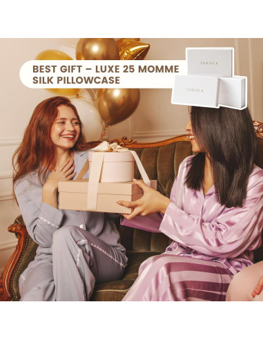 Funda de Almohada de Seda THXSILK 100% Morera 20x66cm Beige