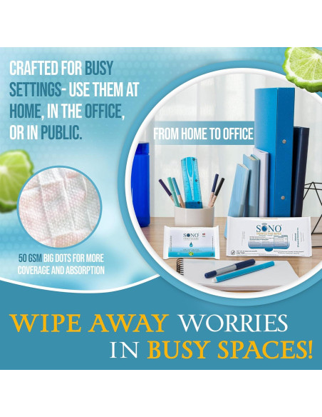 Toallitas Desinfectantes SONO - 60 Unidades (Paquete de 3) Grado Médico