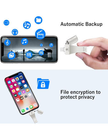Stick de Respaldo de Fotos 128GB MFi para iPhone y iPad