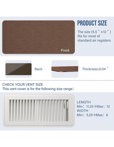 Cubiertas Magnéticas de Ventilación BEWAVE 5.5x12" Set de 3