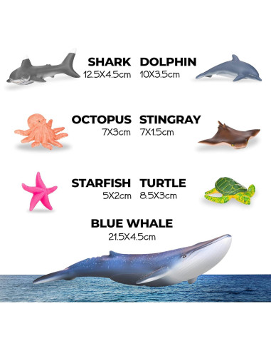 Set de Juguetes Educativos Animales Marinos Learning Minds - 7 Figuras