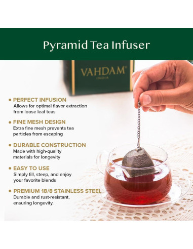 Set de Infusores y Cucharita para Té VAHDAM - Acero Inoxidable