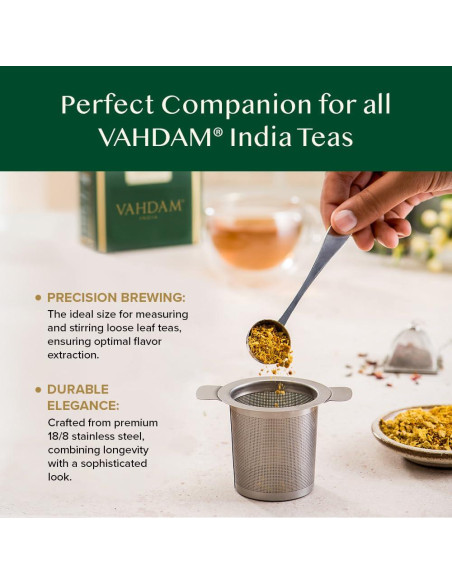 Set de Infusores y Cucharita para Té VAHDAM - Acero Inoxidable