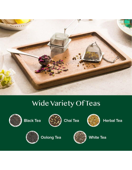 Set de Infusores y Cucharita para Té VAHDAM - Acero Inoxidable