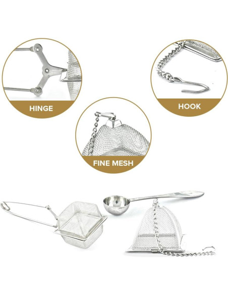 Set de Infusores y Cucharita para Té VAHDAM - Acero Inoxidable