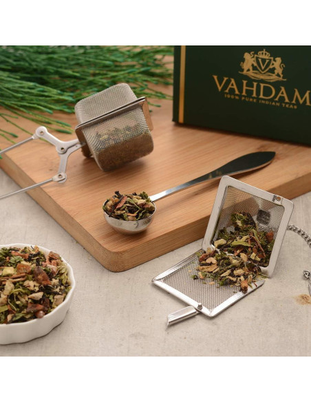 Set de Infusores y Cucharita para Té VAHDAM - Acero Inoxidable