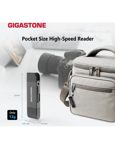 Lector de Tarjetas Gigastone 5-en-1 USB-A USB-C SD Micro SD