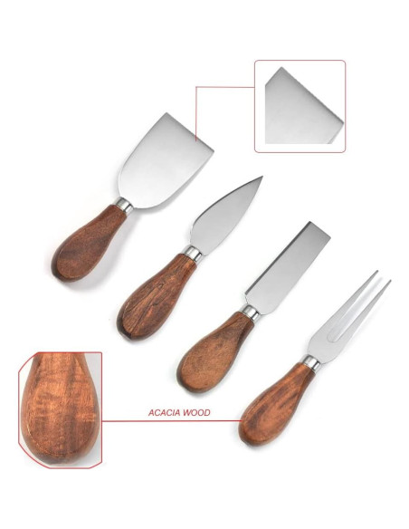 Juego de cuchillos de queso JLIAN MIOR 4 piezas acero inoxidable Juego de cuchillos de queso JLIAN MIOR 4 piezas acero inoxidable