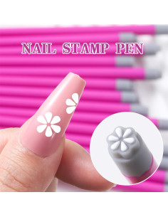 Juego de Bolígrafos de Estampado de Uñas Hirusaket - 10 Pcs 2