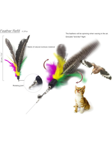Varita Interactiva para Gatos YOOGAO Telescópica con Plumas