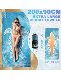 Toallas de Playa Lorymachy XL 200x90 cm - Paquete de 2 Microfibra 2
