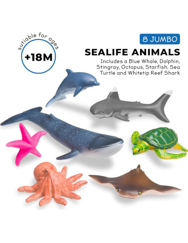 Set de Juguetes Educativos Animales Marinos Learning Minds - 7 Figuras