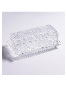 Plato de Mantequilla de Vidrio QIANCHANG con Tapa 17.5x9x6cm