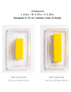 Plato de Mantequilla de Vidrio QIANCHANG con Tapa 17.5x9x6cm 2