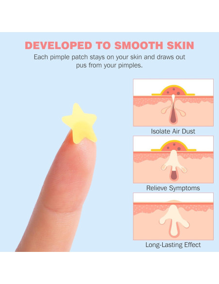 Parches para Granos HLOES 279PCS Hidrocoloide Estrella Parches para Granos HLOES 279PCS Hidrocoloide Estrella