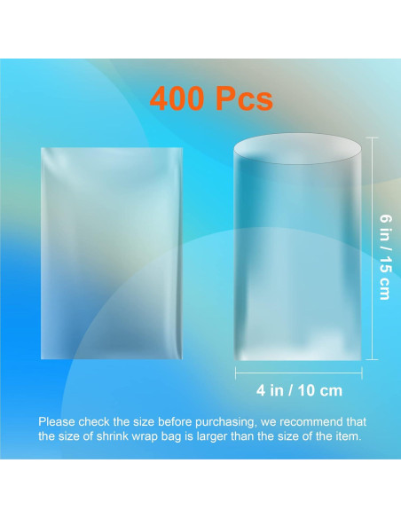 400 Bolsas Envoltura Retráctil PVC 10x15cm CANWUPON