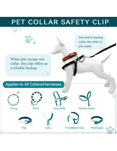Clip de Seguridad para Collar de Perro Ozzynods 11.7cm Acero Inoxidable